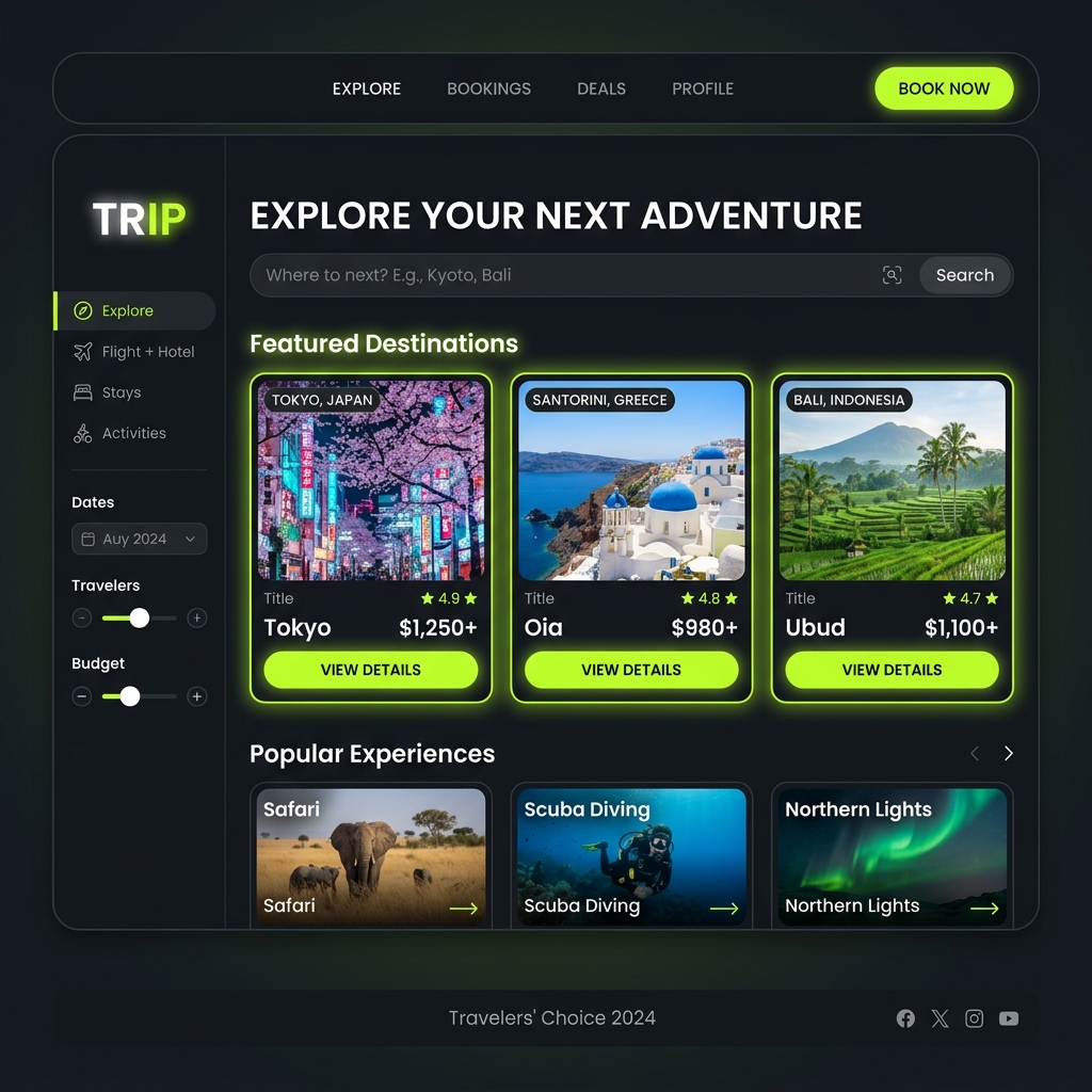 Travel Booking Interface